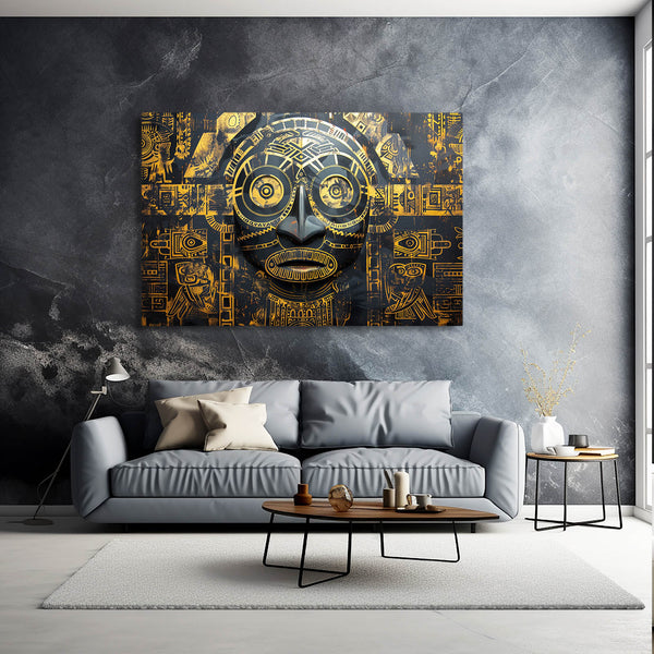 Golden Mask Mexican Wall Art | MusaArtGallery™