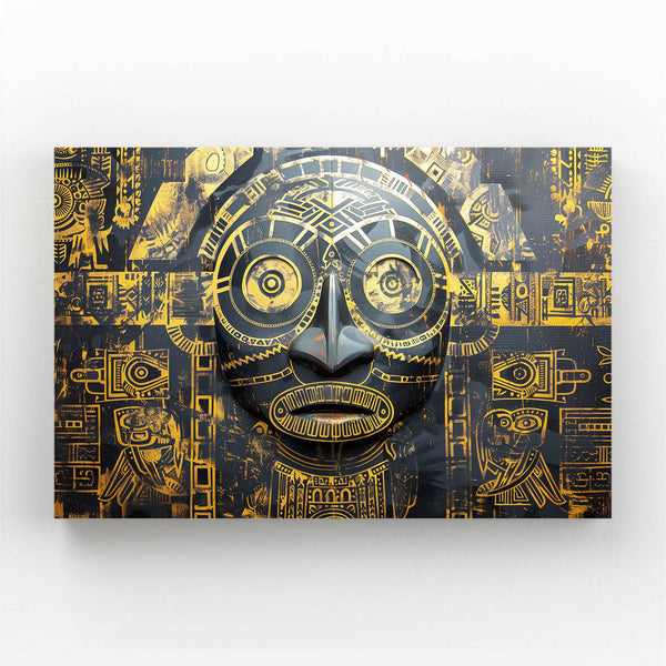 Golden Mask Mexican Wall Art | MusaArtGallery™