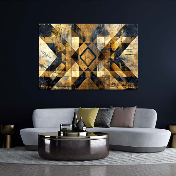 Golden Mosaic Abstract Art | MusaArtGallery™