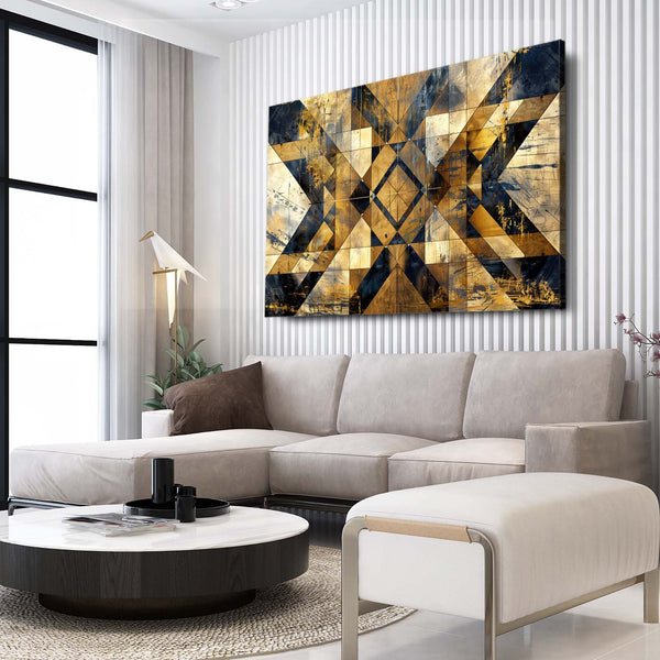 Golden Mosaic Abstract Art | MusaArtGallery™