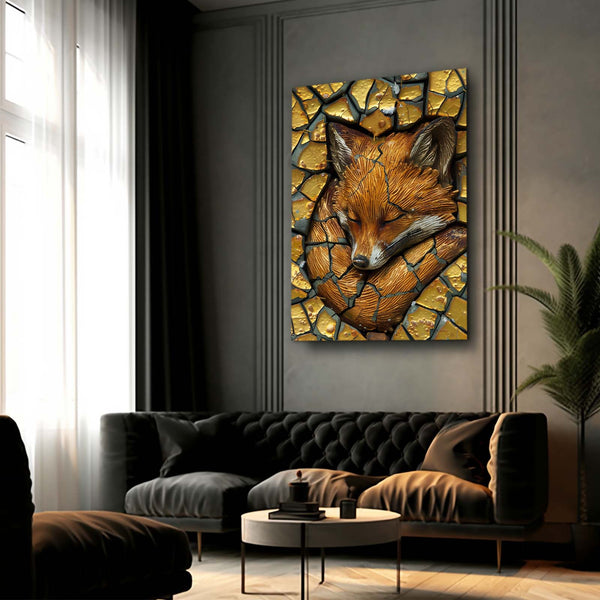 Golden Mosaic Fox Art | MusaArtGallery™