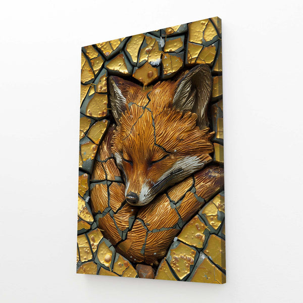 Golden Mosaic Fox Art | MusaArtGallery™