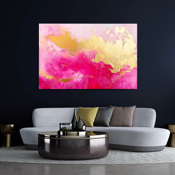 Golden Pink Abstract Art | MusaArtGallery™