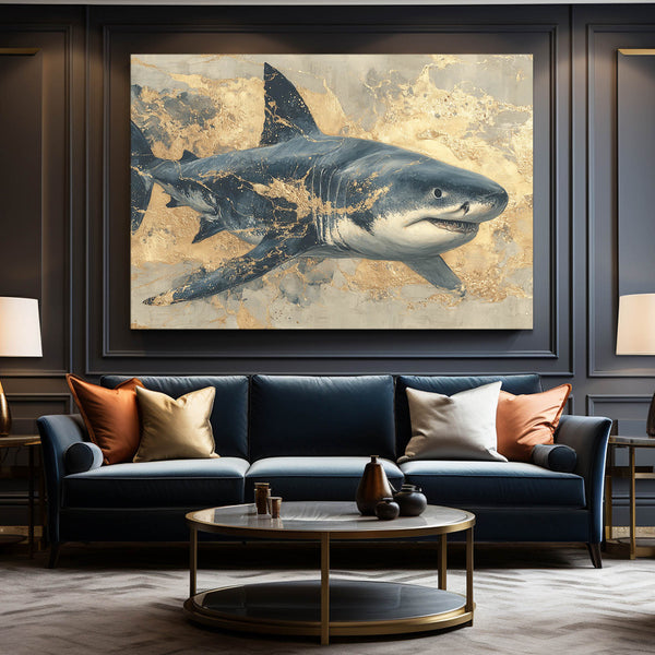 Golden Shark Art