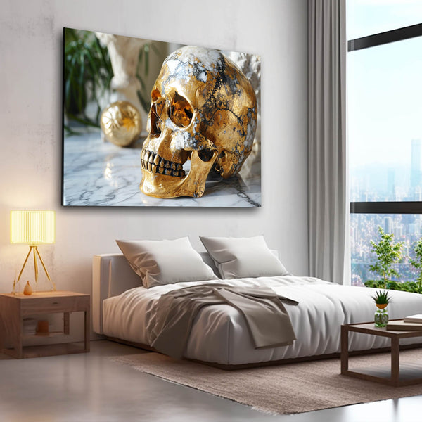 Golden Skull Art Drawing | MusaArtGallery™