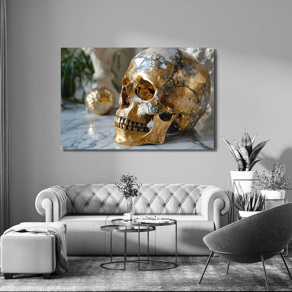 Golden Skull Art Drawing | MusaArtGallery™