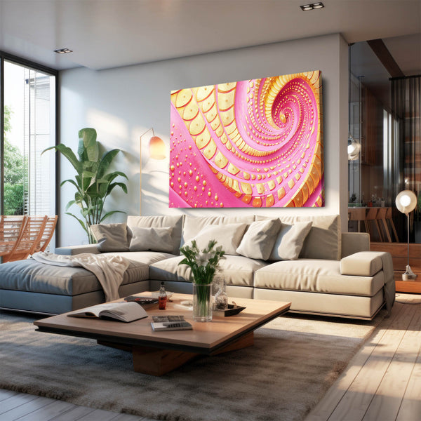 Golden Spiral Pink Abstract Art | MusaArtGallery™