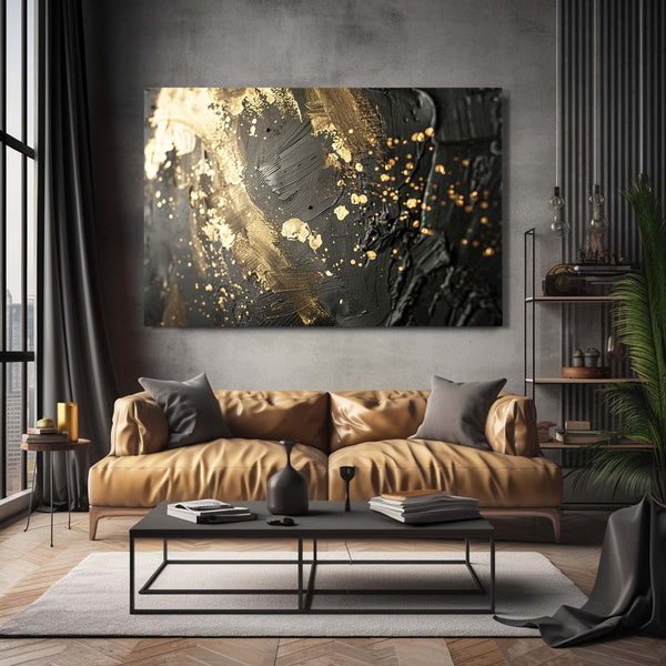 Golden Texture Abstract Art | MusaArtGallery™