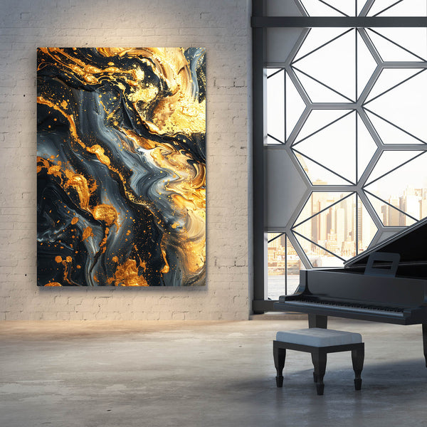 Golden Tides Abstract Art | MusaArtGallery™