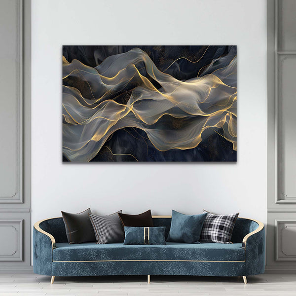 Golden Veil Abstract Art | MusaArtGallery™