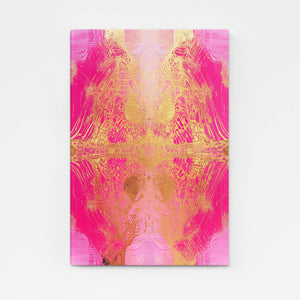 Golden Veil Pink Abstract Art | MusaArtGallery™