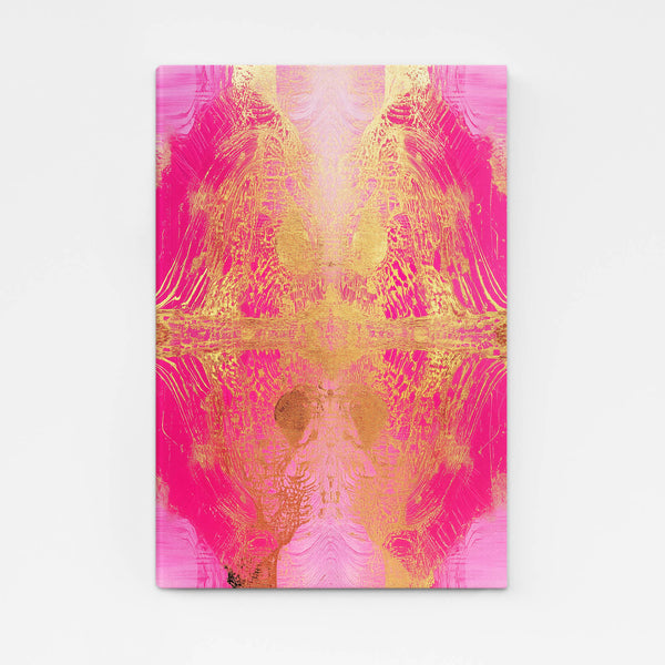 Golden Veil Pink Abstract Art | MusaArtGallery™