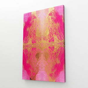 Golden Veil Pink Abstract Art | MusaArtGallery™