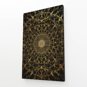 Golden Web Abstract Art | MusaArtGallery™