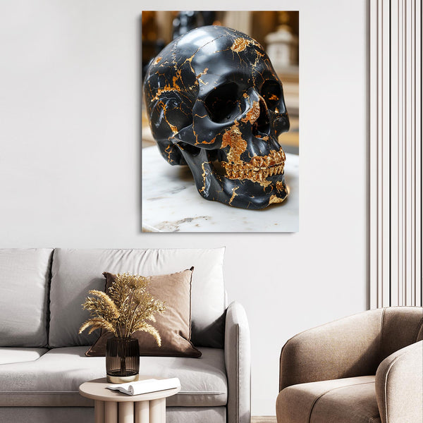 Goldish Teeth Skull Wall Art | MusaArtGallery™