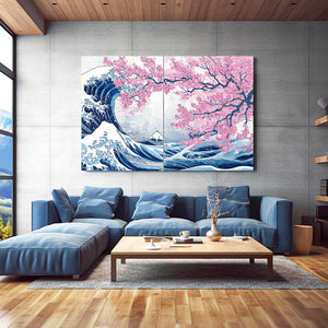Great Wave Cherry Blossom Wall Art