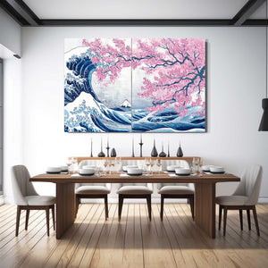 Great Wave Cherry Blossom Wall Art