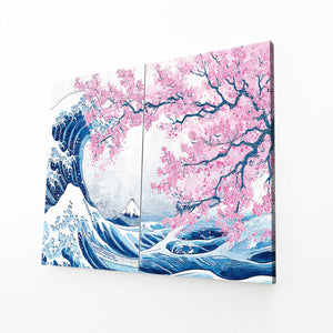 Great Wave Cherry Blossom Wall Art