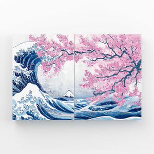 Great Wave Cherry Blossom Wall Art