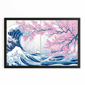 Great Wave Cherry Blossom Wall Art