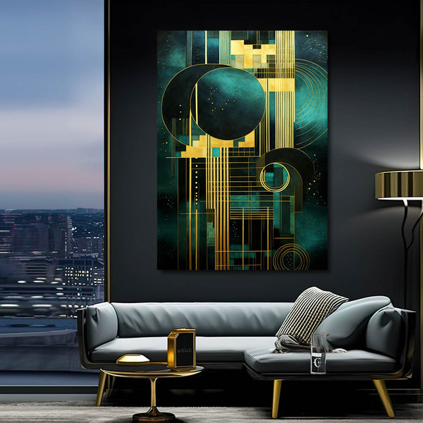Green and Gold Abstract Wall Art | MusaArtGallery™