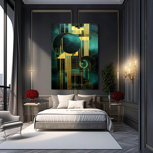 Green and Gold Abstract Wall Art | MusaArtGallery™