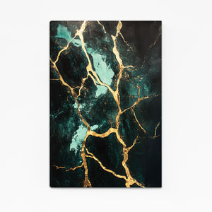 Green Black Abstract Art
