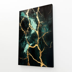 Green Black Abstract Art