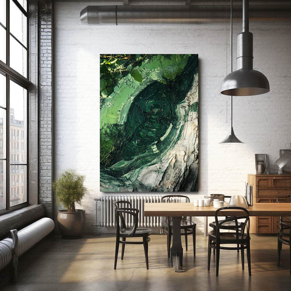 Green Emerald Spiral Abstract Art | MusaArtGallery™