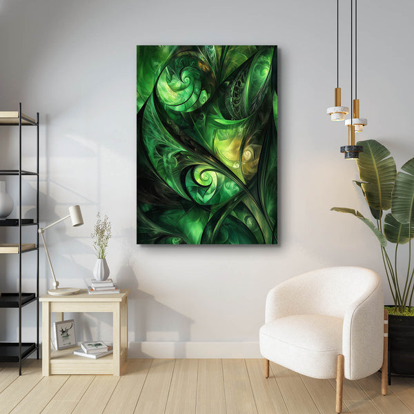 Green Emerald Swirl Abstract Art | MusaArtGallery™