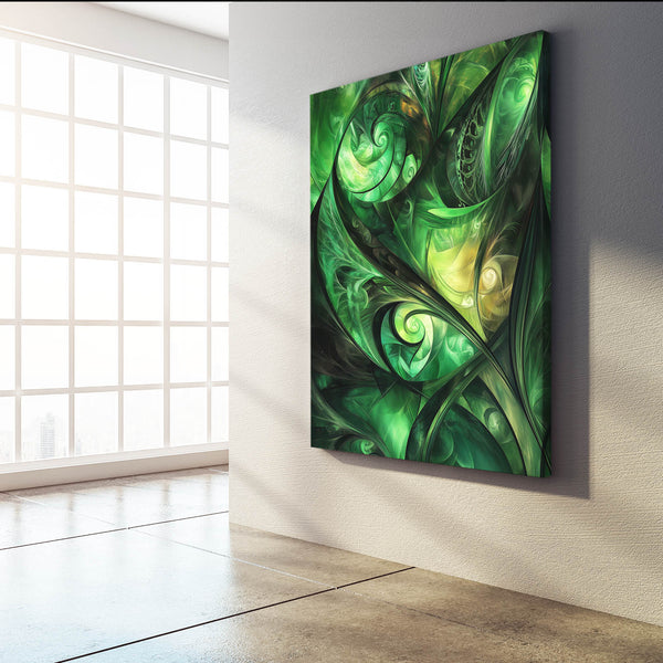 Green Emerald Swirl Abstract Art | MusaArtGallery™