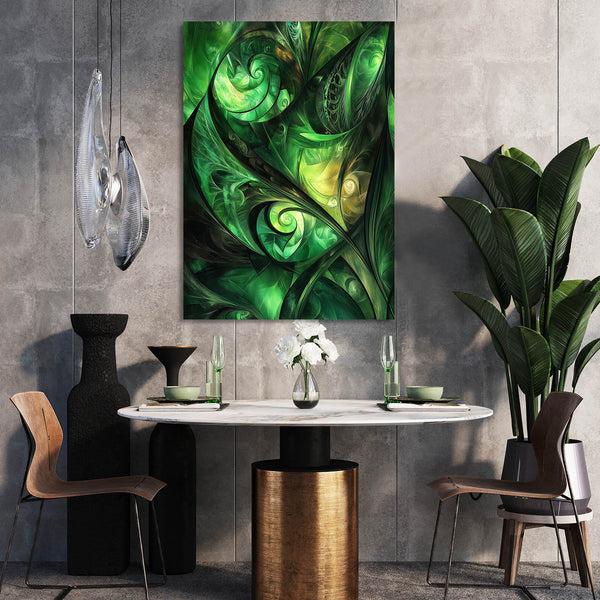 Green Emerald Swirl Abstract Art | MusaArtGallery™