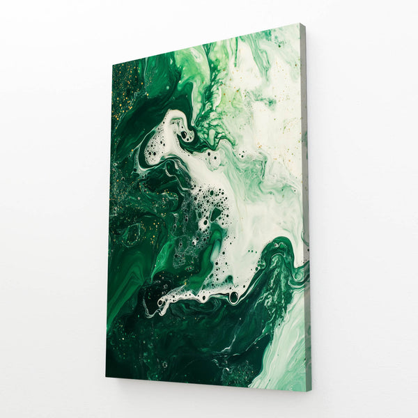 Green Emerald Waves Abstract Art | MusaArtGallery™