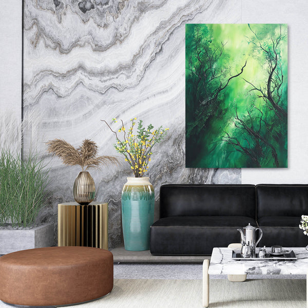 Green Enchanted Forest Abstract Art | MusaArtGallery™