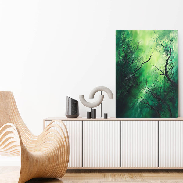 Green Enchanted Forest Abstract Art | MusaArtGallery™