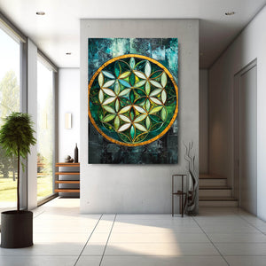 Green Flower Of Life Art