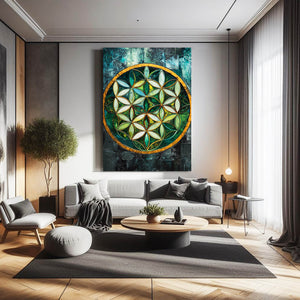 Green Flower Of Life Art