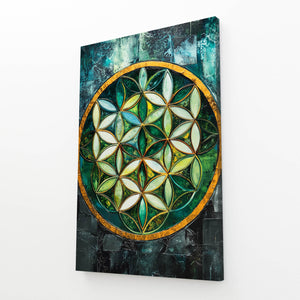 Green Flower Of Life Art