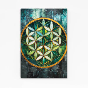 Green Flower Of Life Art