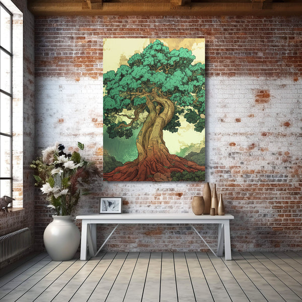 Green Tree Of Life Wall Art Large