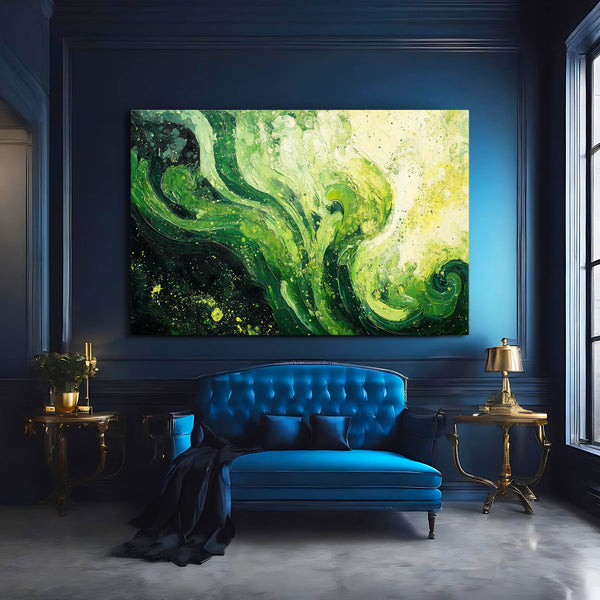 Green Verdant Swirl Abstract Art | MusaArtGallery™