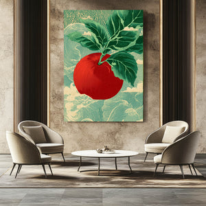 Green Vertical Apple Wall Art