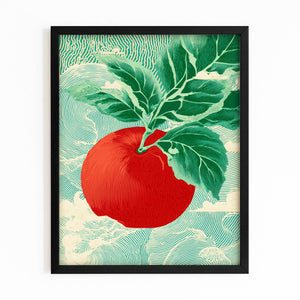 Green Vertical Apple Wall Art