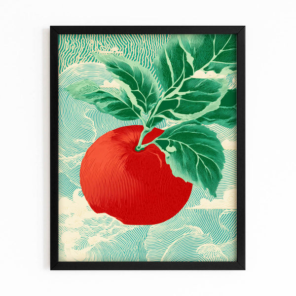 Green Vertical Apple Wall Art