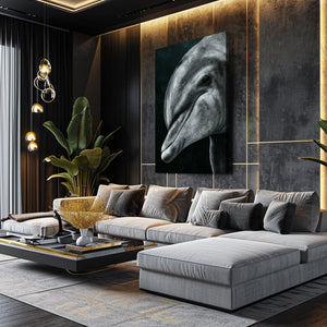 Grey Dolphin Canvas