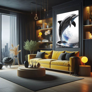 Grey Dolphin Wall Art