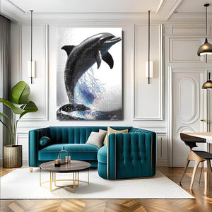 Grey Dolphin Wall Art