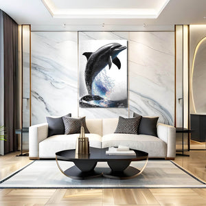 Grey Dolphin Wall Art