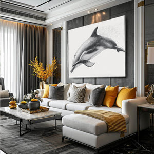 Grey Dolphin Wall Decor