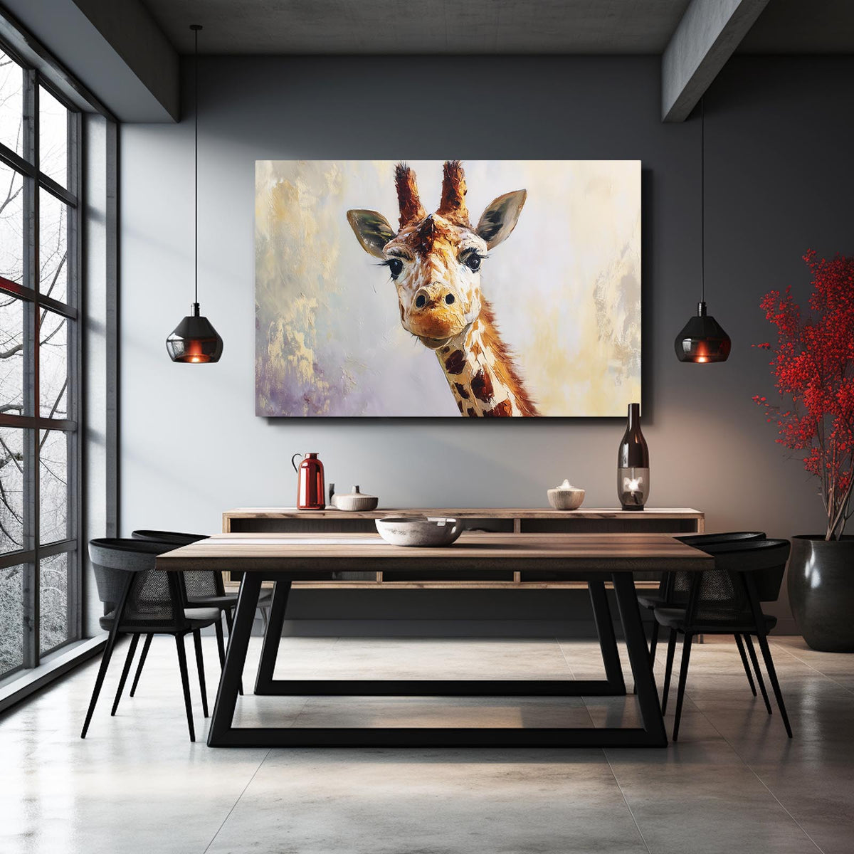 Grey Giraffe Wall Art - Vibrant Color Fidelity – MusaArtGallery